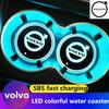 For Volvo S907 Color LED Car Cup Holder Light Luminous Coaster Water Cup Pad Accessories For Volvo Xc60 Xc90 V40 V60 S60 V50 V90 S80 C40