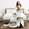 Kawaii одеяло с изображением кота, фланелевое постельное белье с толстым животным для кемпинга, теплый мягкий диван-кровать, покрывало на заказ, подарок на день рождения