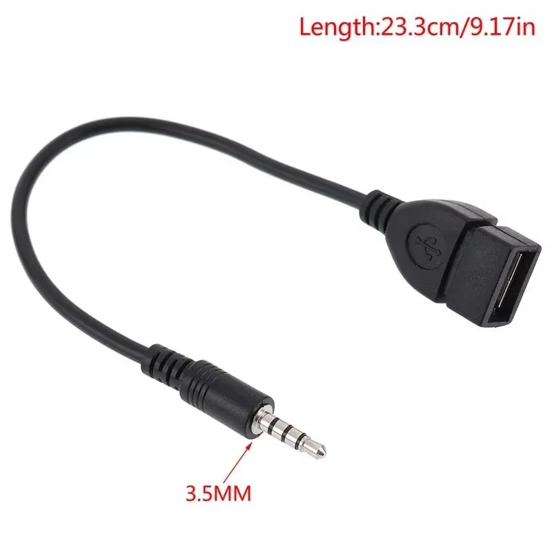 Кабель для передачи данных MP3 3,5 мм с адаптером-декодером Адаптер USB-аудиоразъема Штекер USB-порта Круглый штекер Папа Аксессуары для интерьера автомобиля