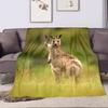 Kangaroo Waving in Nature Scene Patterned flannel blanket perfect for the bedroom living room, sofa, or a little nap