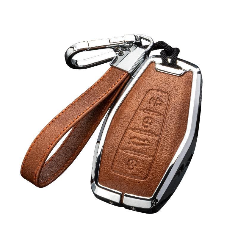 Alloy Leather Key Cover for Geely Models: Dihao, Binyue, Binrui, Bo Yue, Xingyue L, Xingrui
