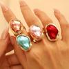 European & American Baroque Faux Pearl Open Geometric Ring