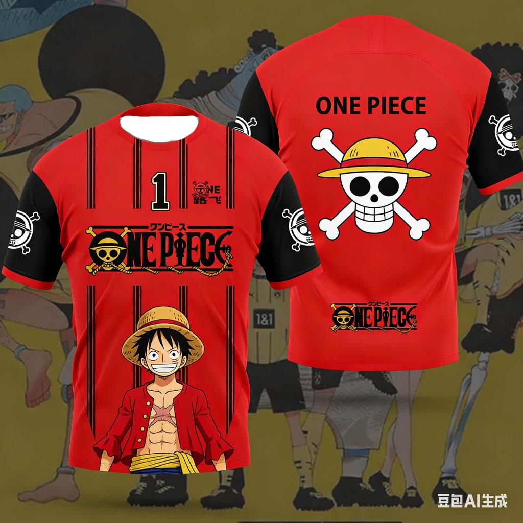 2026 "One Piece" Футболка Спортивная Летняя для Мальчиков с Изображением Луффи, 3D, Японский Стиль, Аниме, Быстросохнущая, Дышащая