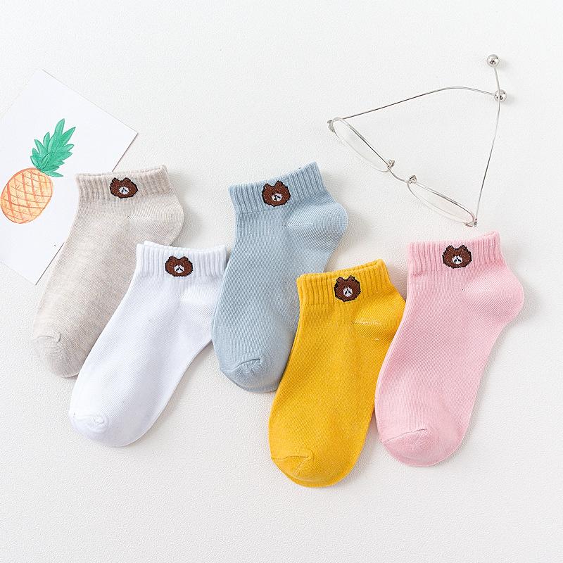 5 пар женских носков Asakuchi, милые японские мультяшные аниме тонкие невидимые короткие носки-лодочки для девочек