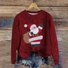 Женская мода повседневный длинный рукав рождественский принтованный воротник шерстяной трикотажный пуловер топ
