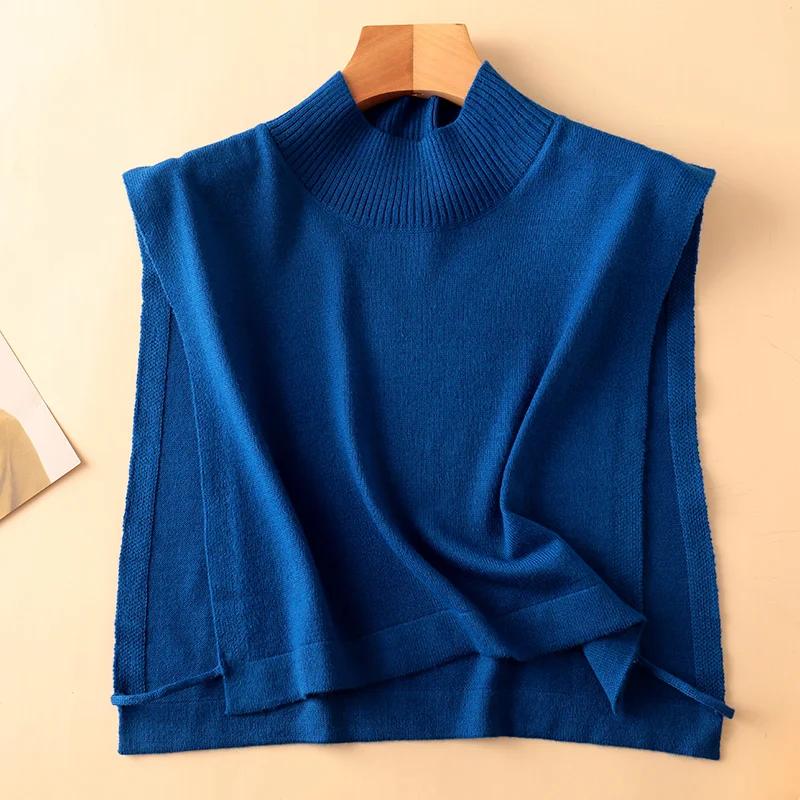 Women Wool Detachable Collar Fake Neck Mock Hooded Solid Color False Sweater Ladies Turtleneck Neckwear Clothing Accessories