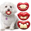 4PCS Funny Dog Pacifier Silicone Buckteeth Pacifier for Small Dog Red Lips Cat Dog Muzzle Puppies Dental Health Pet Chew Toys