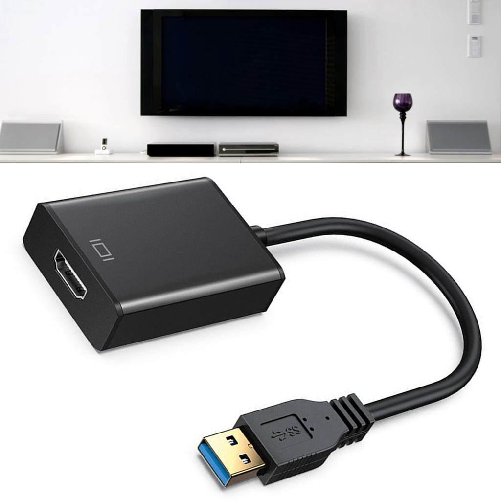 Адаптер USB3.0 к HD мультимедийному интерфейсу 5 Гбит/с Разрешение 1920x1080 HD Компьютерный адаптер для ПК Мониторов Черный