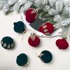 Velvet Christmas Balls Hanging Hoop Tree Decorations Xmas Party Ornaments