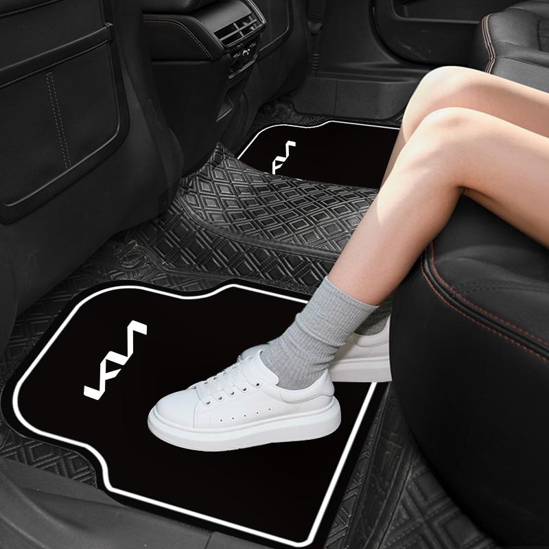 ABCDFE1 2/4pcs Leather Car Floor Mats Carpet Cushion For KIA KN Sportage Ceed Sorento Cerato Optima Picanto Rio Soul Stonic Forte Cerato