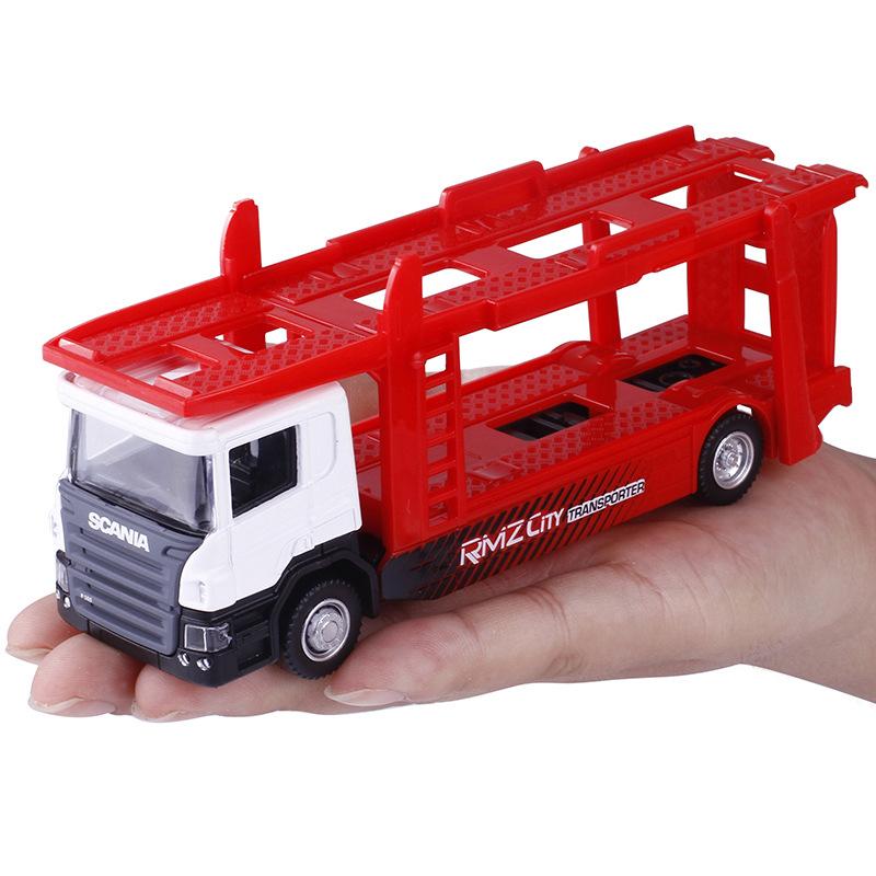1/64 Scania Truck Car Car Carrier Trailer Transporter Белый цвет