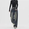 2024 Women's High-Waist Wide-Leg Jeans - Retro American High Street Style