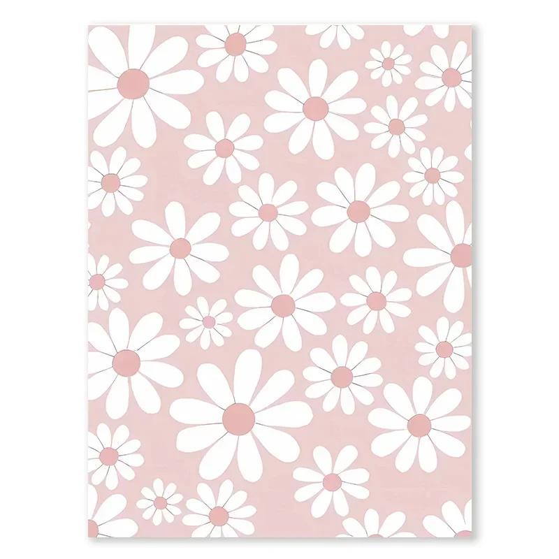 Pink Butterfly Wall Art Poster Nursery Canvas Print Painting Sun Rainbow Daisy Heart Posters Decor Kids Room Decorative Gift