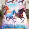 Пододеяльник с изображением мультяшной лошади King Queen Galloping Horse, комплект постельного белья Golden Stars, прекрасный декор в виде животного, пододеяльник