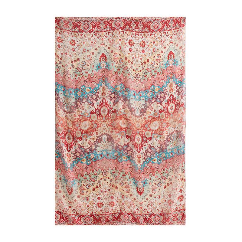 Spring  100% Mulberry Silk Scarf Women's Thin Shawl Silk Oil Painting Retro Plain Crepe Satin Premium Long Scarf