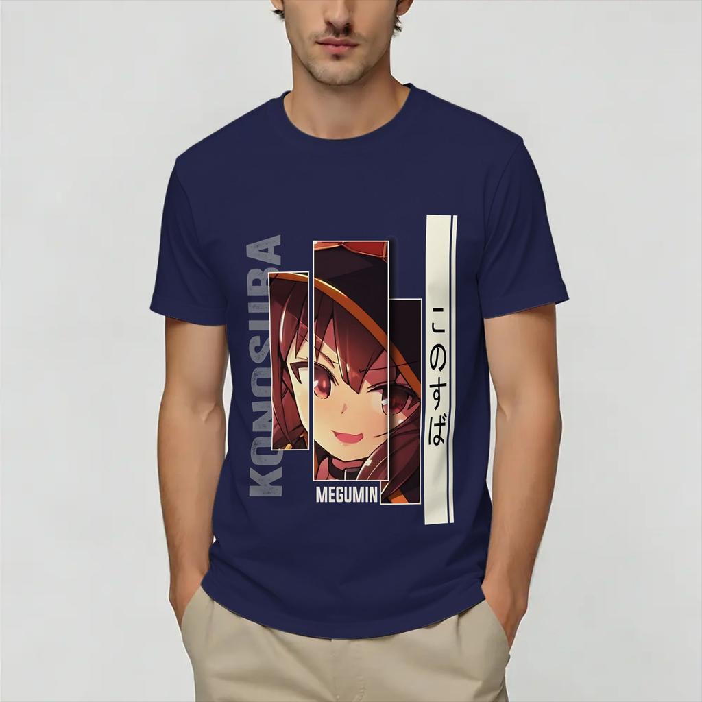 Megumin KonoSuba T Shirt for Unisex Pure Cotton Funny TShirts Crewneck Tees Short Sleeve Tops Gift Idea