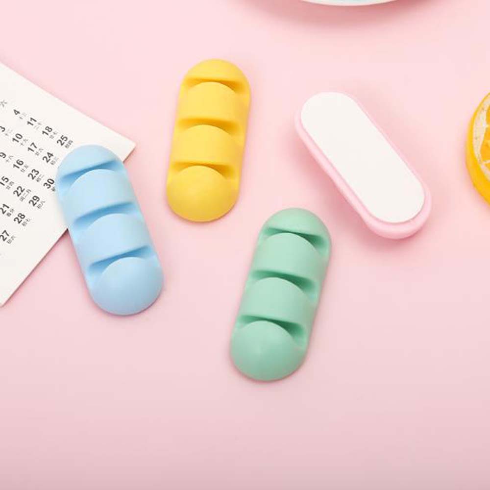 5 шт. Простой мини-силиконовый кабельный органайзер, легко устанавливается, легко брать с собой, подходит для рабочего стола и стены