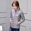 Пуховик женский новый осенний легкий и теплый белый утиный пух женский однотонный воротник-стойка