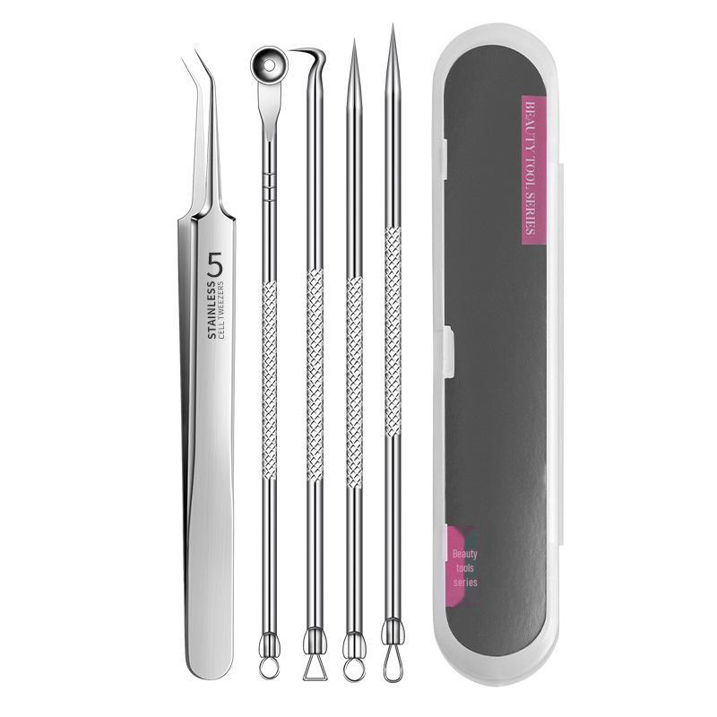 Набор из 11 предметов из нержавеющей стали для удаления черных точек и прыщей с пинцетом