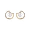 Pearl Rhinestone Earrings Round Trendy Small Temperament Stud Earrings Earrings Women