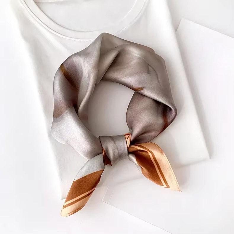 Scarf Silk Bandana Women Square Scarves Wrap Kerchief Spring Fashion Luxury High Quality Headband Hijab Shawls