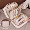 Three in One Makeup Bag For Women PU Leather Portable Organizer Bag Travel Cosmetic Brush Toiletries Storage Bags