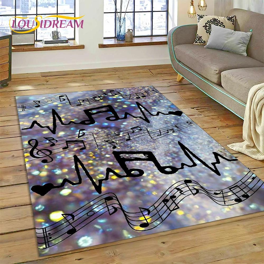 3D Piano Art Творческий ковер с музыкальной нотой для дома Гостиная Спальня Диван Коврик Декор, детский коврик Нескользящий напольный коврик