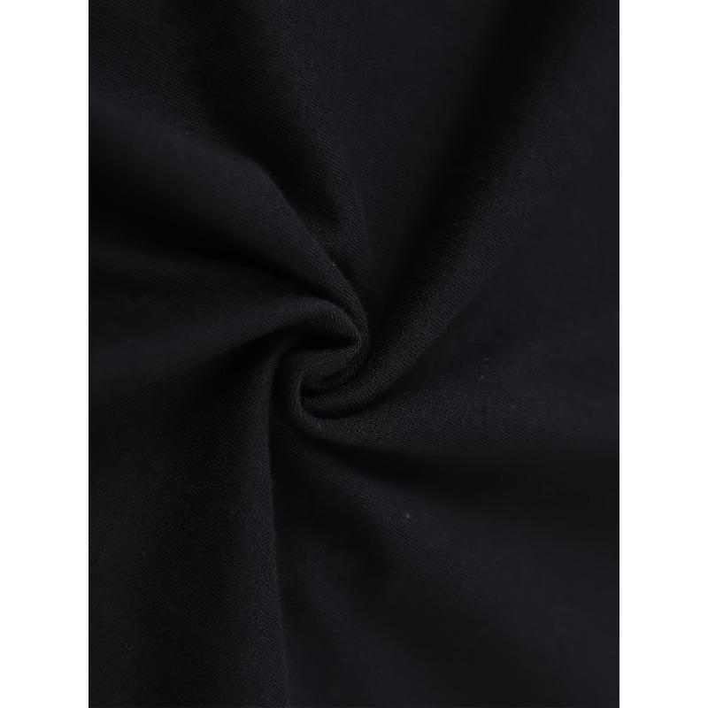 Европейские размеры Мужская футболка с принтом Лиги Справедливости, Черная повседневная футболка с круглым вырезом и коротким рукавом, Удобная посадка для весны/лета, Повседневная футболка