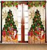 Merry Christmas Happy New Year Christmas Tree Santa Claus Pattern Curtains Deluxe Living Room Bedroom Window Decor Curtains