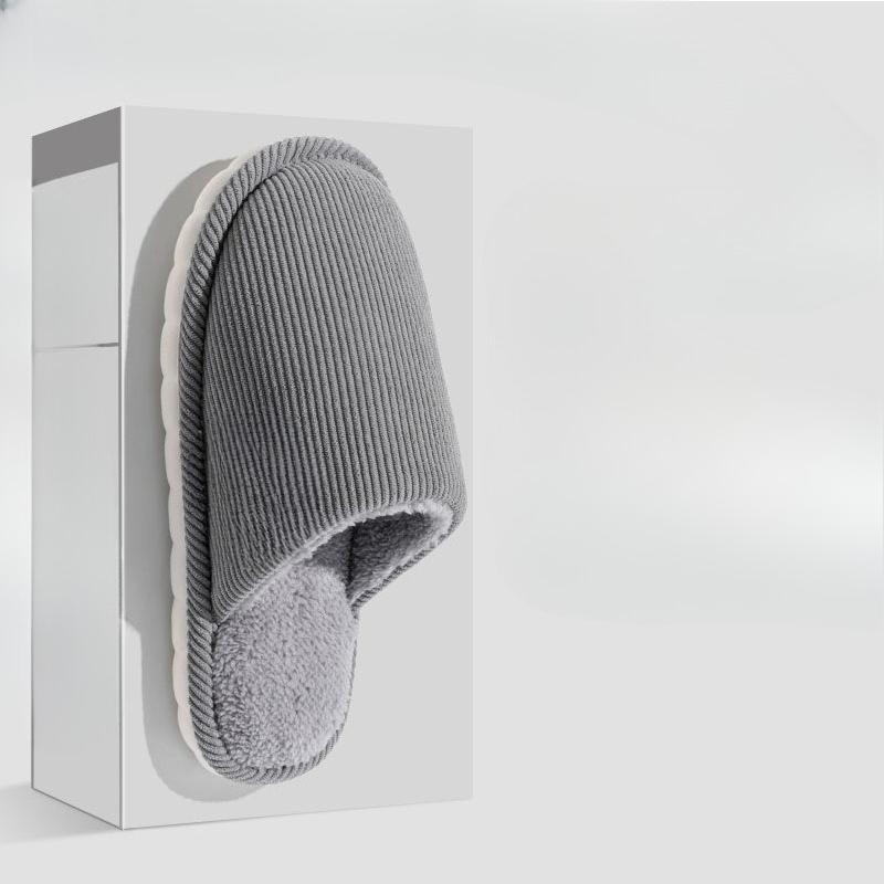 Новый стиль женских домашних тапочек для помещений, утолщенные противоскользящие парные плюшевые хлопковые туфли