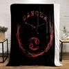 A Cancer zodiac design with constellation, symbol, and glowing red accents. for all seasons blanket lunch break throw gift