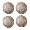 4 Pcs Christmas Ball Ornaments Glitter Sequin Shatterproof Foam Balls Decoration with Faux Pearl for Xmas Wedding Party Holiday Decor