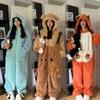 Flannel Anime Onesie Adults Animal Pyjamas Pajamas Set Women Men Cosplay Cartoon Pyjama Adults Winter Bear Sleepwear