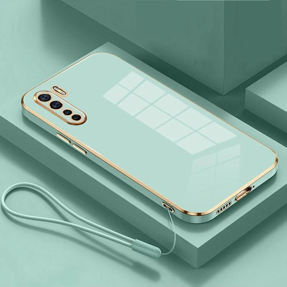 Чехол для OPPO A91, чехол для телефона Oppo A91, CPH2001, CPH2021, роскошный противоударный силиконовый чехол с квадратным покрытием, чехлы для задней панели oppo a91