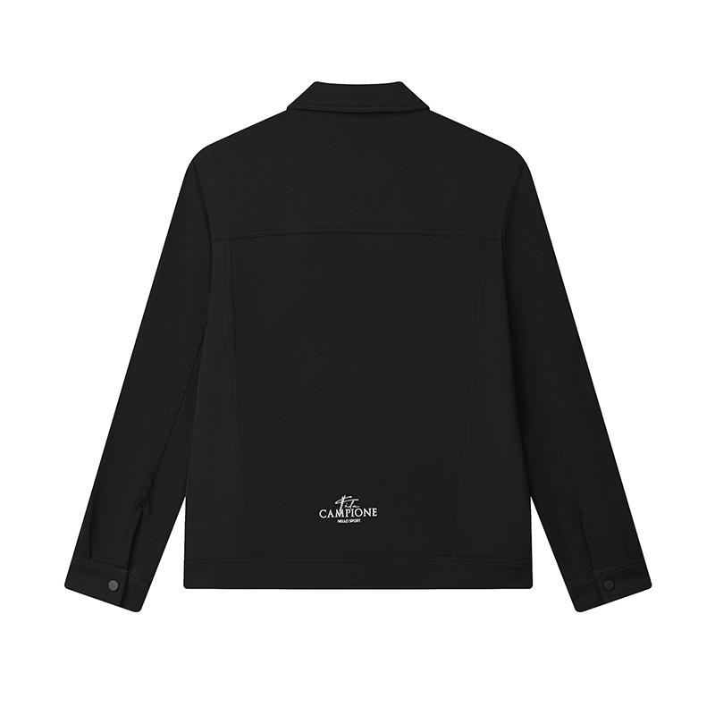 Fila Серия Heritage Мягкий Удобный Не мнущийся Простой Универсальный Однотонный Трикотажный Топ с Длинным Рукавом Мужские топы Черный F11M528501FBK