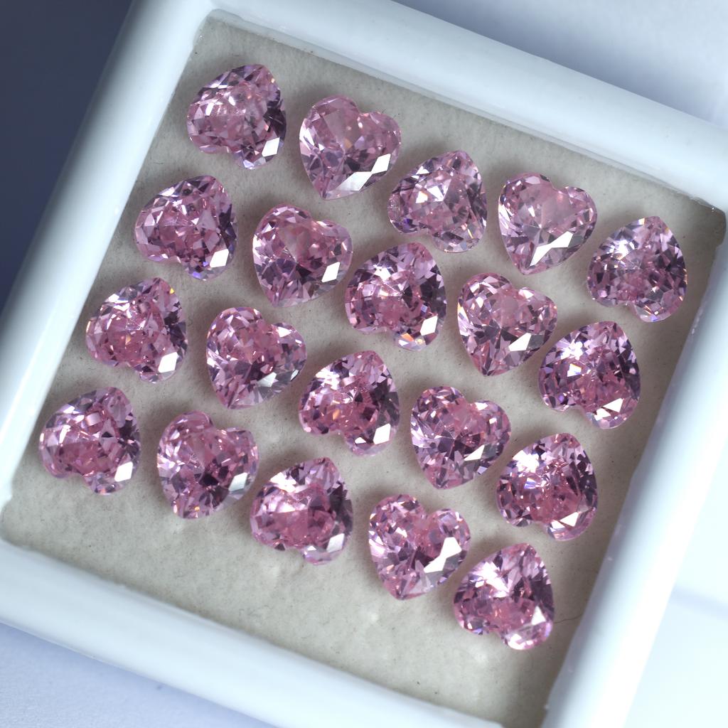 Natural Pink Sapphire Loose Gemstone 21 pcs Heart Cut 6x6 mm Lot September Birthday Birthstone
