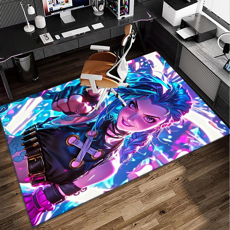 Fantasy Warrior Jing Office Rug Chair Mat, Game Carpet, Suitable for Front Door, Bedroom, Living Room, Desk, Holiday Gift