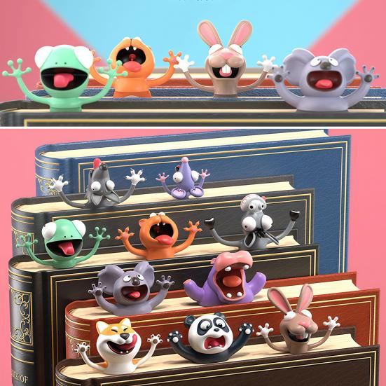 3D Закладка с животным Милая ПВХ Закладка с мультяшным персонажем для детей Читателей Забавный декор для стола Подарок на день рождения Рождество для студентов Любителей книг