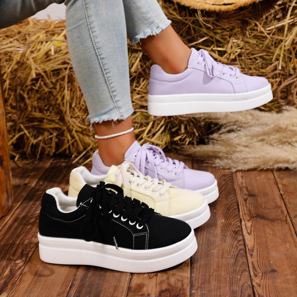 Fashion 2025 Casual Sneakers Flats Vulcanized Shoes Platform WomanSport Shoe Black Designer Comfortable Low Price Plus Size On Offer