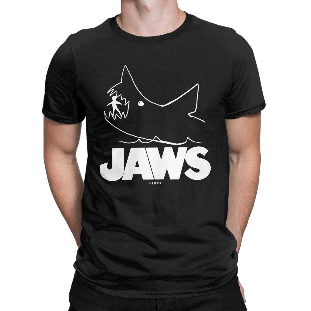 Jaws Movie T Shirt Hip Hop T-Shirts Short-Sleeved Vintage Tops Summer 100% Cotton O Neck Plus Size 5XL Tees