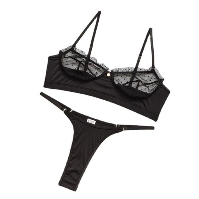Женское модное кружевное сетчатое нижнее белье на кружевных бретелях EMA