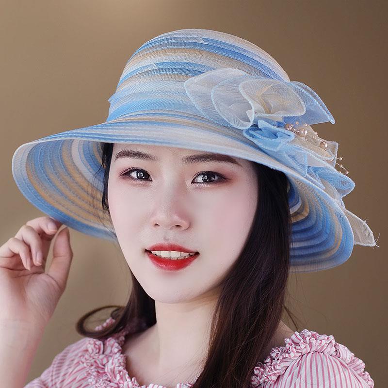 Шляпа женская летняя дышащая сетка цветная пряжа цветная шляпа от солнца куполообразная шляпа солнцезащитная шляпа
