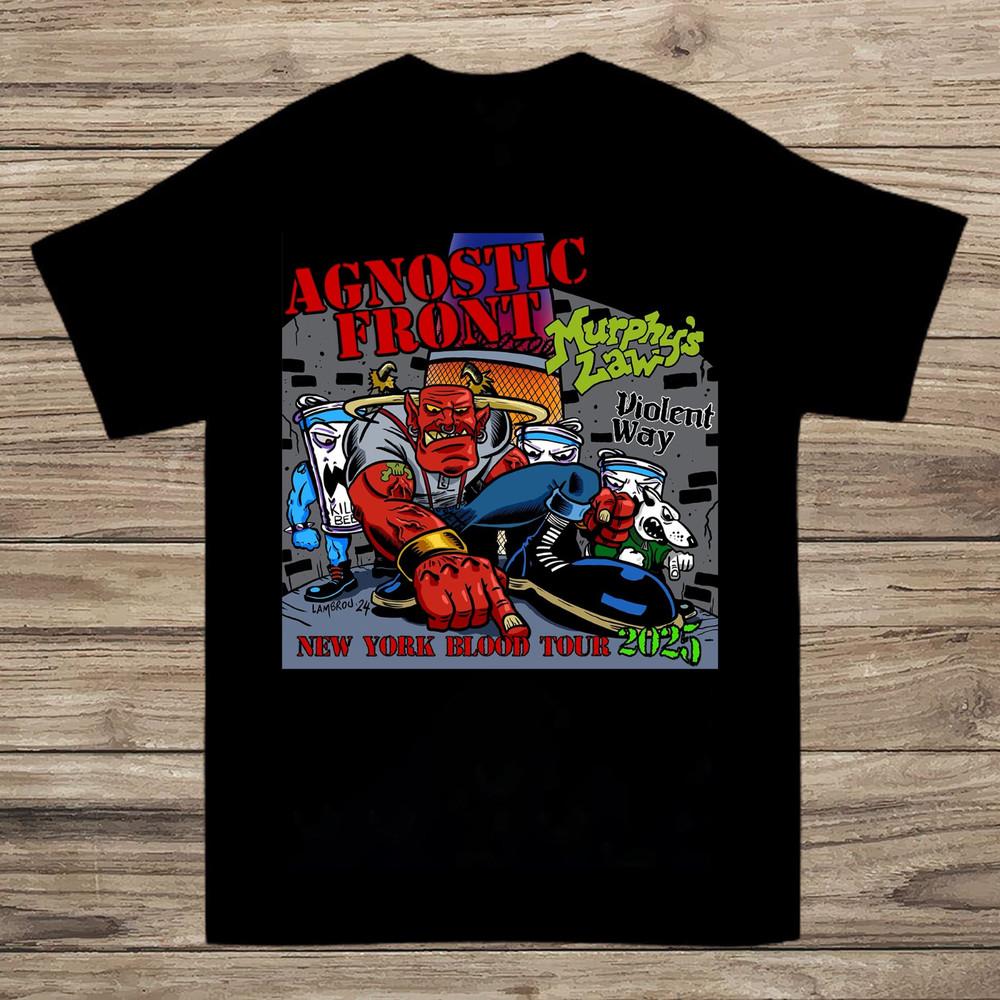Agnostic Front Тур по Нью-Йорку Подарок для фаната Все размеры от S до 5XL Футболка Унисекс Футболка