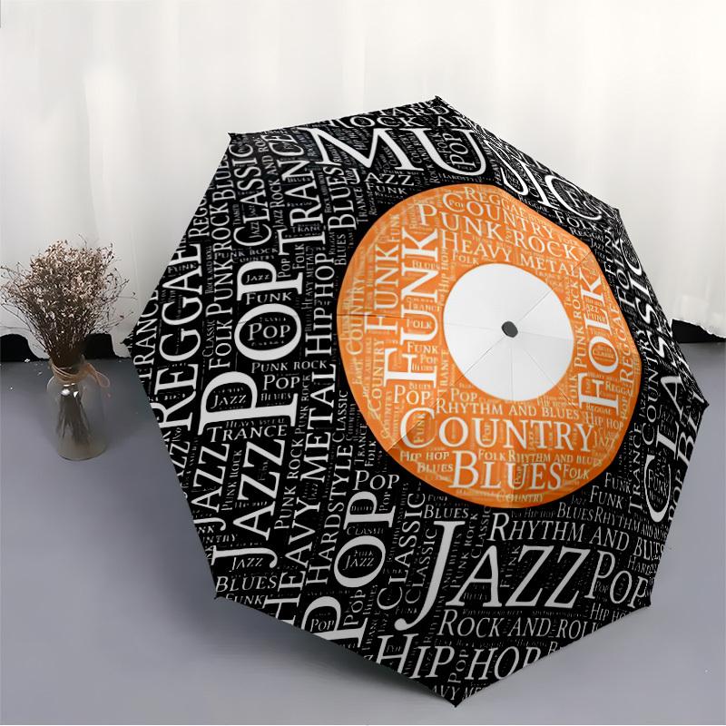 1pc Music Genres Automatic Umbrella - Automatic Opening And Closing, Sturdy Iron Frame, Formal Occasions yy251018182