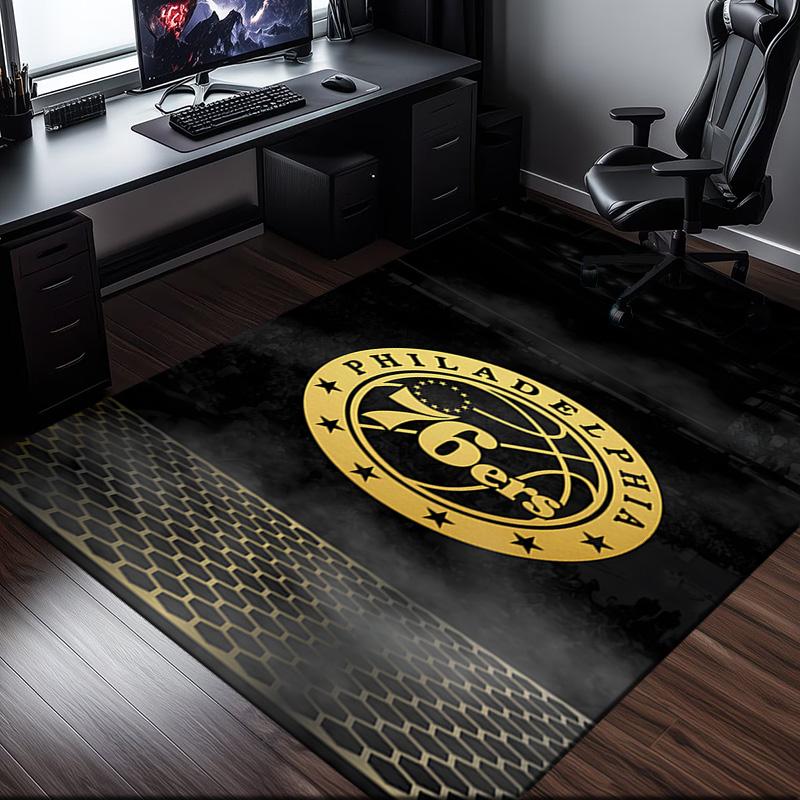 Philadelphia Basketball Team Rug Office Carpet Non-Slip Mat, Chair Rug Floor Covering for Gaming, Bedroom, Living Room , Home Decor Christmas Gift