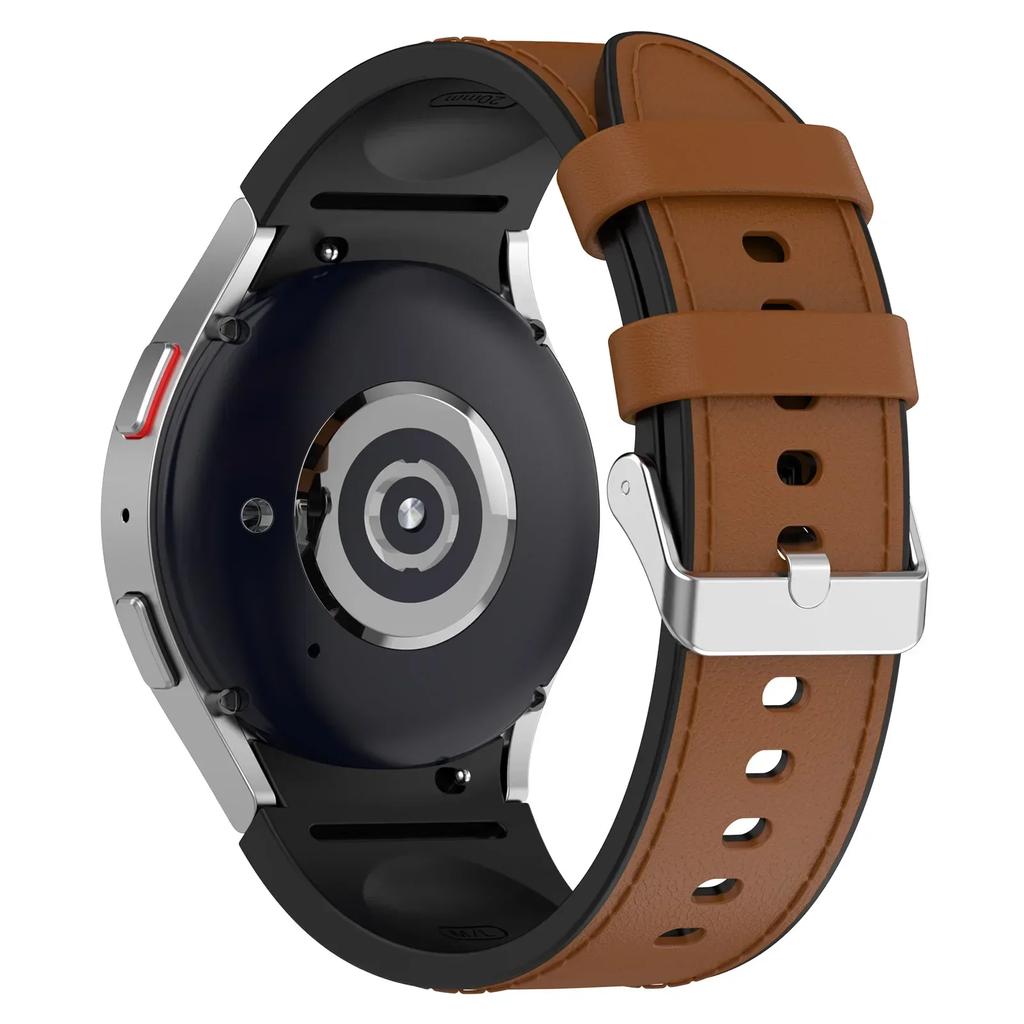 Кожаный силиконовый ремешок для Samsung Watch 6/5/4 40 44 мм 4/6 Classic 42 43 мм 46 47 мм Кожаный ремешок с зернистой поверхностью для Galaxy Watch 5pro 45 мм