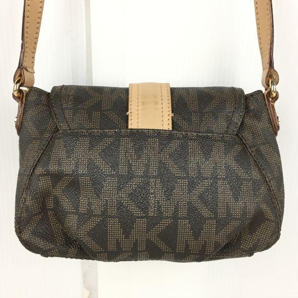 Michael Kors Сумка через плечо из натуральной кожи с логотипом MK, коричневая, маленького размера, женская(ИСПОЛЬЗОВАЛ)