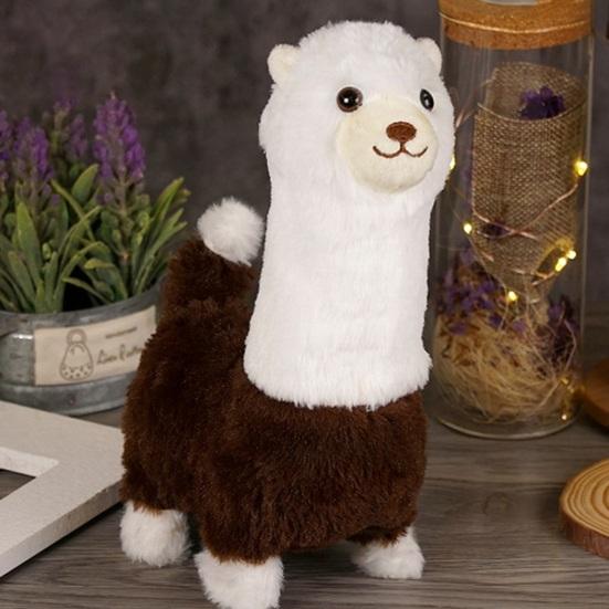 Interactive Robotic Alpaca Lifelike Walking Sounding Stuffed Animal Realistic Alpaca Plush Doll for Pet Lovers