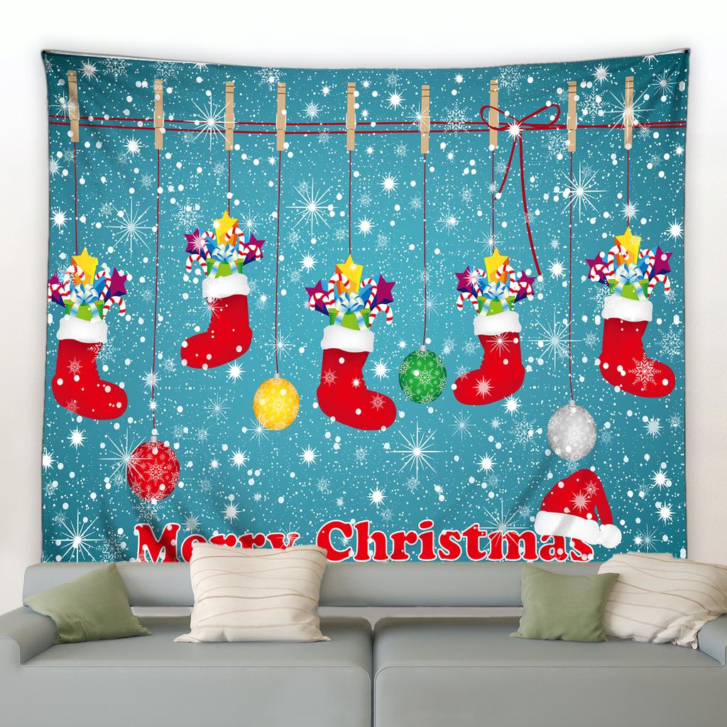 Санта-Клаус Снеговик с декоративным принтом и узором гобелен для дома, гостиной, спальни, настенное украшение, фон, тканевый гобелен