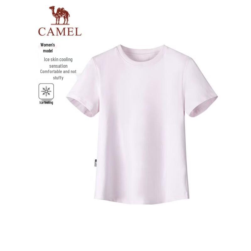 CAMEL Women's Ice-Touch Breathable Cotton Crew Neck T-Shirt